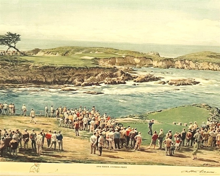 Arthur Weaver Print 16th at Cypress Point Published by Frost and Reed 1962