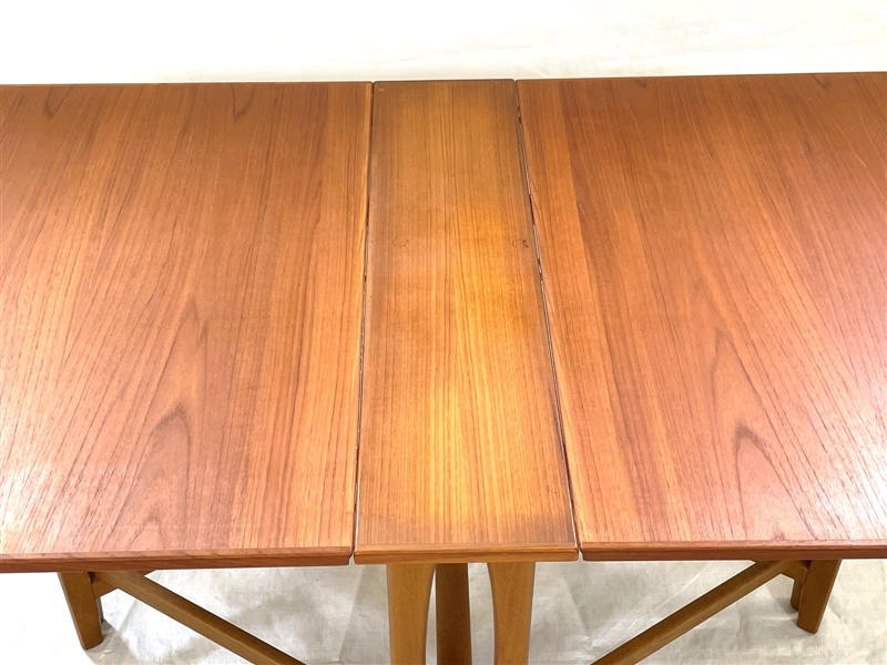 Circa 1950's Mid Century Teak Drop Leaf Table Made in Norway