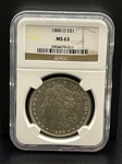 1888-O Morgan Silver Dollar Graded NGC MS63