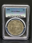 1890 Morgan Silver Dollar Graded PCGS MS63