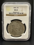 1896 Morgan Silver Dollar Graded NGC MS63