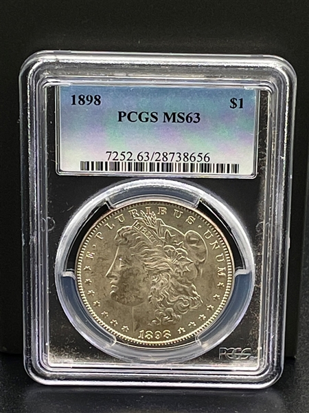 1898 Morgan Silver Dollar Graded PCGS MS63