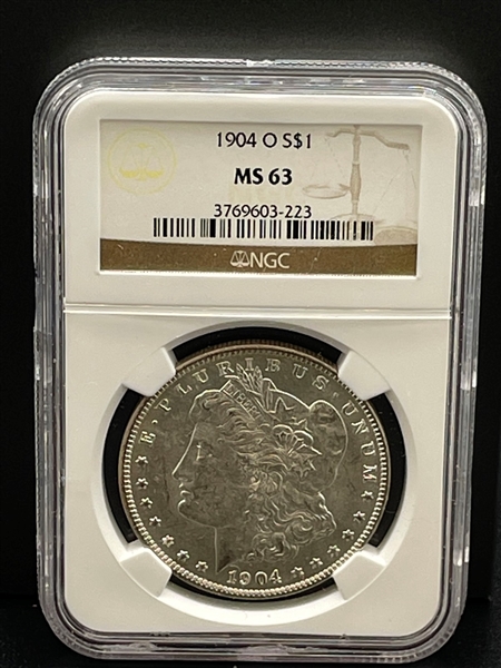 1904-O Morgan Silver Dollar Graded NGC MS63