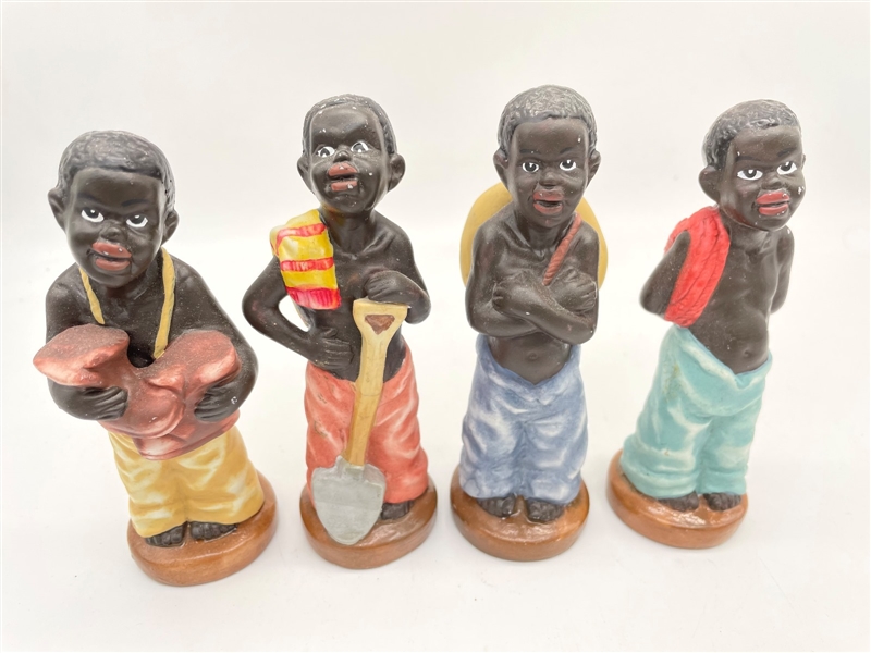 (4) Black Americana Porcelain Boys