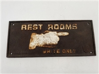 Black Americana Cast Iron Restroom Sign 1928