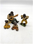 (4) Small Black Americana Cast Iron Figurines
