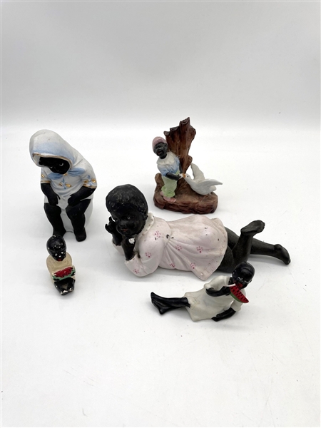 (4) Bisque Porcelain Black Americana Figurines