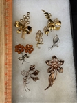(7) Large Sterling Silver Brooches