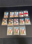 (13) 1966 Topps Baseball Cards: Wilhelm, Colavito, Ford, McDowell