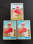 (3) Pete Rose Topps Baseball Cards