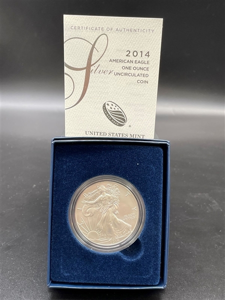 2014-W American Eagle One Ounce Silver Proof Coin In Presentation Box