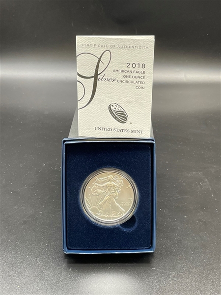 2018-W American Eagle One Ounce Silver Proof Coin In Presentation Box