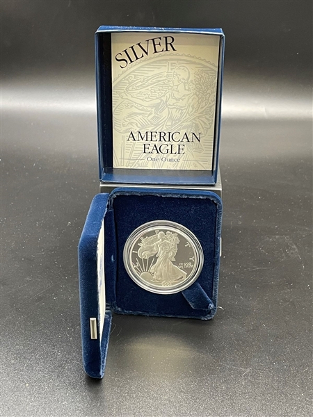 2001-W American Eagle One Ounce Silver Proof Coin In Presentation Box