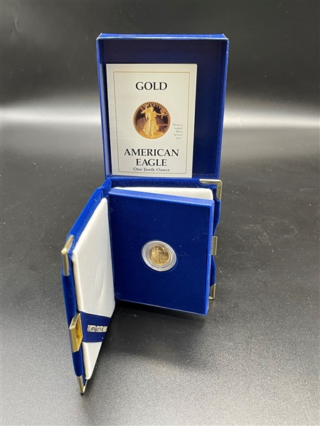1988-P Proof $5 American Gold Eagle 1/10 Ounce in Presentation Box