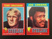 1971 Topps Terry Bradshaw and Joe Greene Rookie Cards