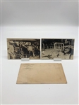 (2) Real Photo Postcards 1923 Pancho Villa Death Photos with Envelope