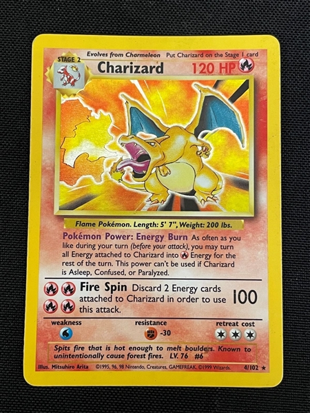 Pokemon Charizard Stage 2 Hologram Card 4/102