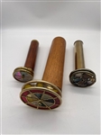 (3) Double Wheel Brass and Wood Kaleidoscopes