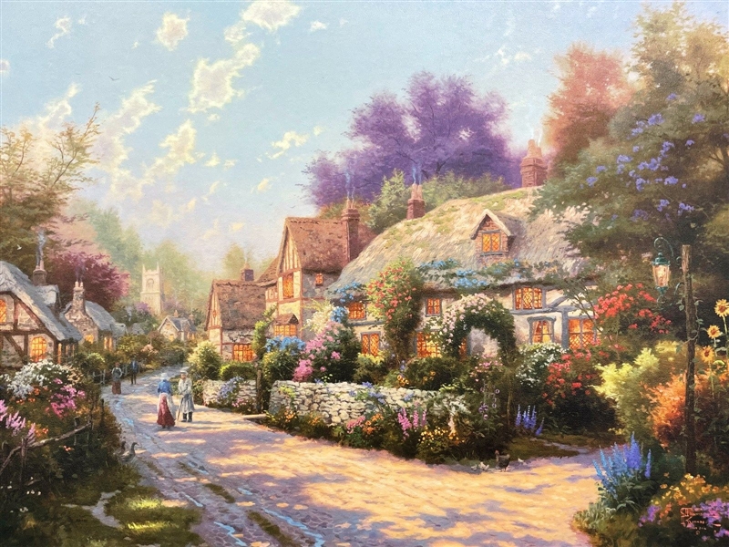 Thomas Kinkade Cobblestone Lane III Limited Edition Lithograph Signed and Numbered