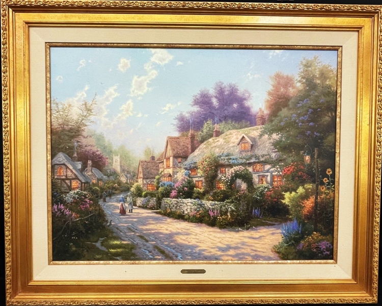 Thomas Kinkade Cobblestone Lane III Limited Edition Lithograph Signed and Numbered