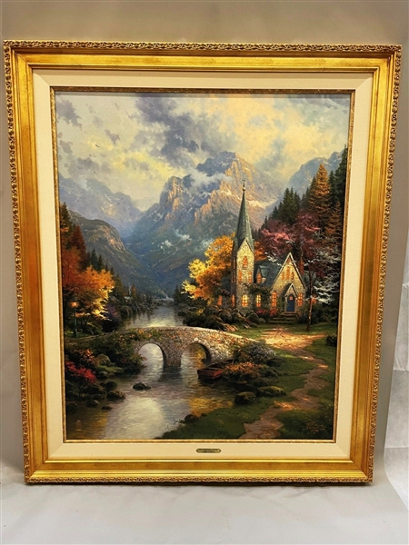 Thomas Kinkade The Mountain Chapel Limited Edition Artist Proof Lithograph on Canvas