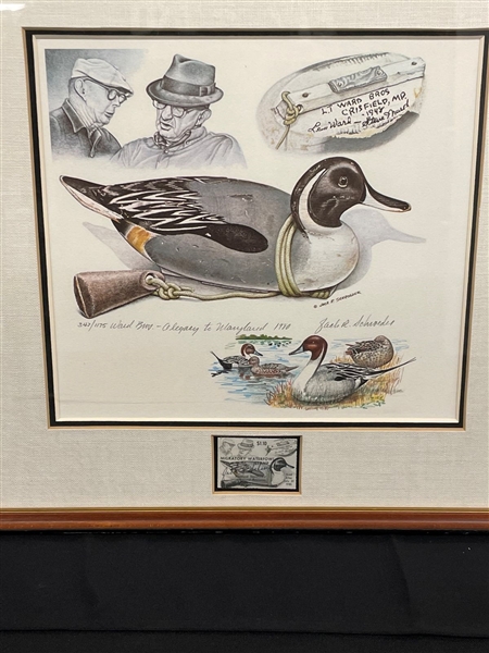 Jack Schroeder 1980 Duck Print with FDC and Stamps