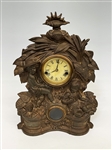 Waterbury Clock Co. N. Muller NY No. 62 Spelter Figural Mantle Clock