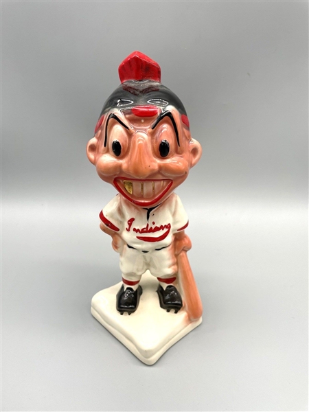 1940's Cleveland Indians Stanford Pottery Gold Tooth Bank 