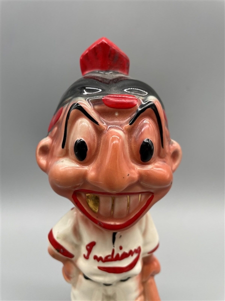 1940's Cleveland Indians Stanford Pottery Gold Tooth Bank 