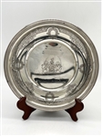 Gorham Sterling Silver Etched Plate With Coat of Arms