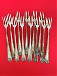 (12) "Lady Jane" Cocktail Forks Silver Plate International for the Kresge Company