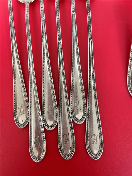 (11) Gorham Sterling Silver Iced Tea, Serving, and Demitasse Spoons Edgeworth 1922 