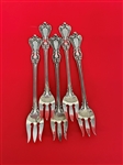 (5) Reed and Barton Marlborough 1906 Sterling Silver Cocktail Forks