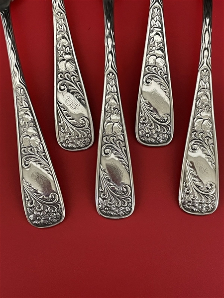 (5) Rockford Silver Plate Co. "Rockford Three" Silver Plate Grapefruit Spoons