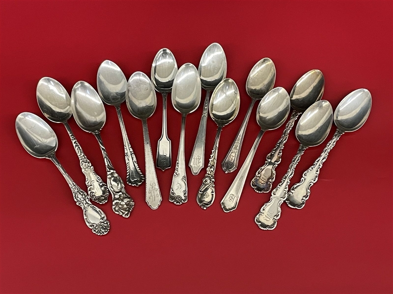 (14) Sterling Silver Tea Spoons Different Makers