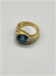 14k Gold and Diamond and Topaz Ring