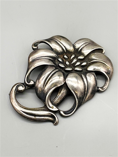 Viking Craft Sterling Silver Flower Brooch