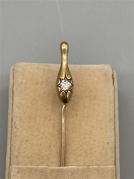 14k Gold Bowling Award Stick Pin From 1898