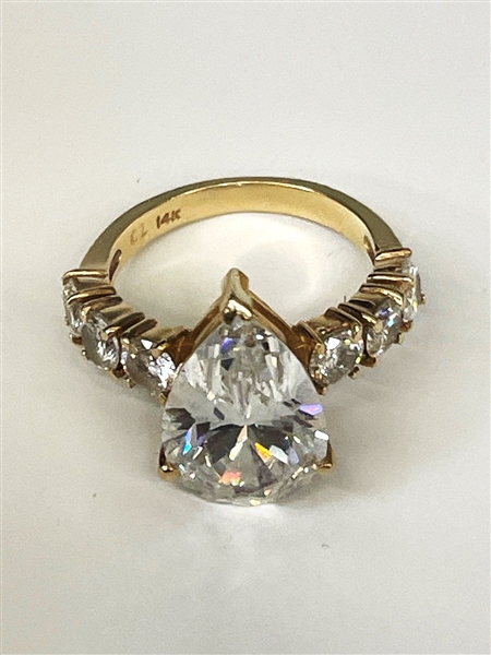 14k Gold Ring With Pear Shaped CZ