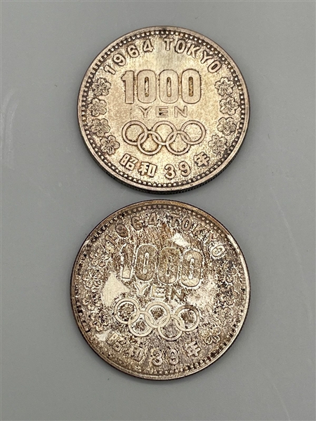 (2) 1964 Tokyo Olympics .925 Silver 1000 Yen Coins