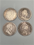 (4) Great Britain 17th and 18th Century Shillings and Sixpence