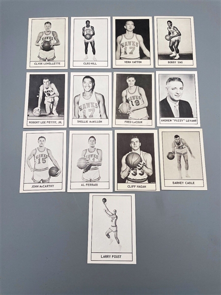 1961 Hawks Essex Meats Basketball Trading Card Set