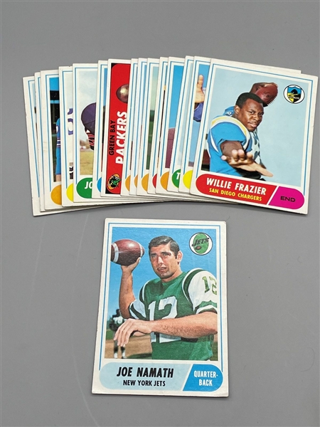 1968 Topps Football Cards With Joe Namath
