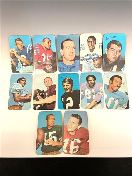 (12) 1970 Topps Super Football Cards