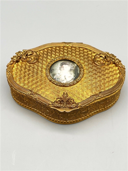 19th Century French Brass Portrait Dresser box