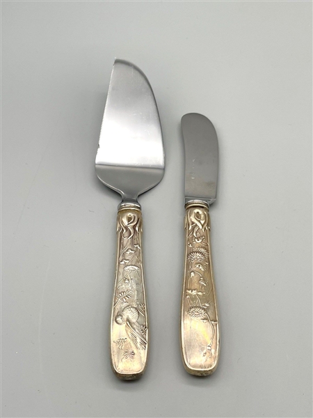 Tiffany and Co. Sterling Silver Cake Server and Spreader "Audubon"