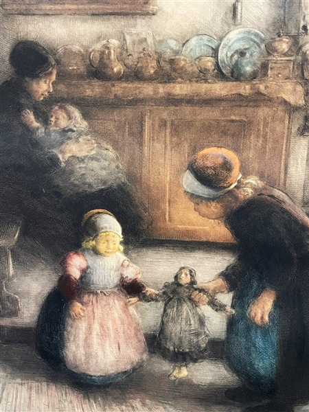 Frantz Charlet (Belgian 1862-1928) Hand Colored Etching