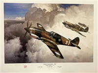Roy Grinnell Signed Military Lithograph "Tigers Over China"
