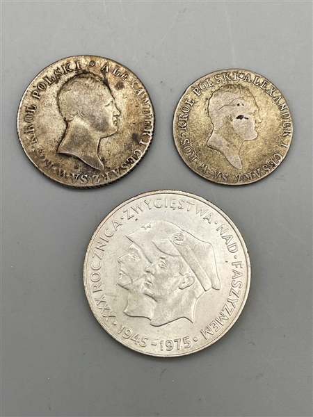 (3) Poland Zlote, Zloty, Zlotych Silver Coins