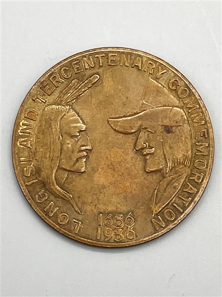 1936 Long Island Tercentenary HK-694 Medal Bronze